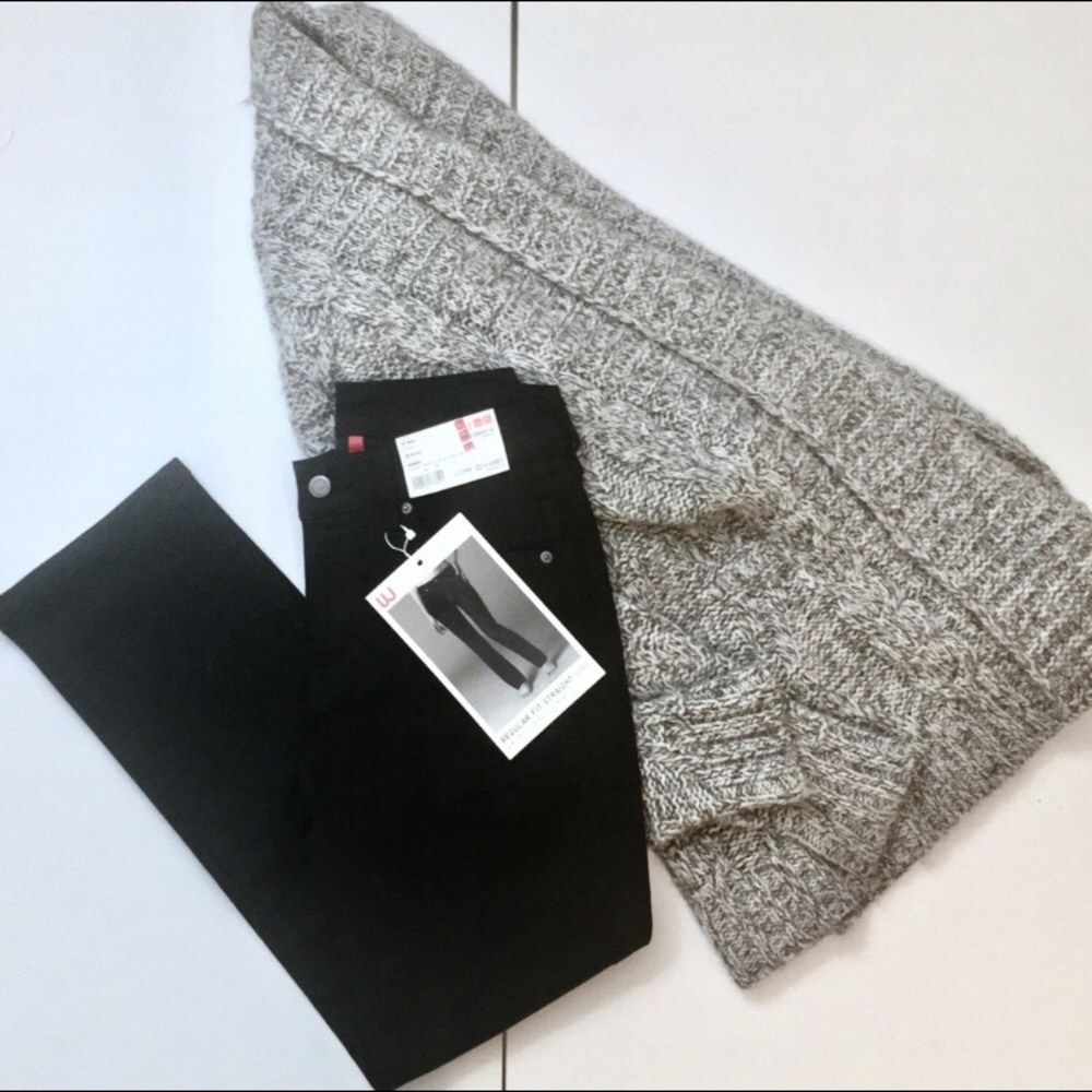 UNIQLO Regular Fit Straight S002 Jeans in Black